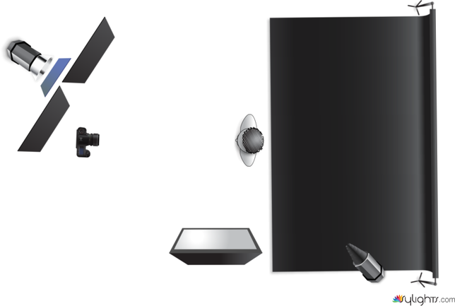 Gobo Split (Blue) w/ Side Fill + Snoot by Guest User