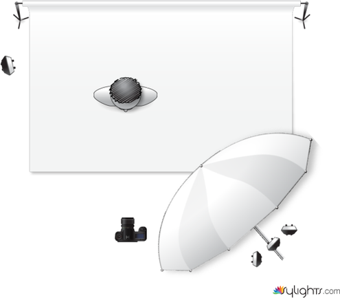 High Key- Tri-flash- 7 foot umbrella by Chris Hardy